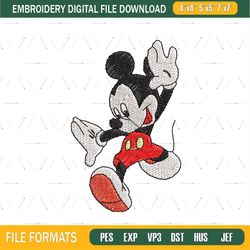 Cute Mickey Disney Embroidery Png