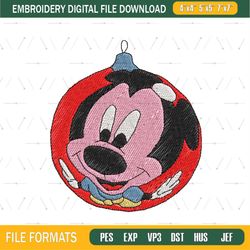 Mickey Mouse Christmas Ornament Embroidery Png