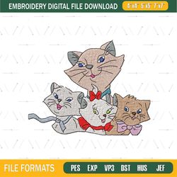 Aristocats Kitten Family Embroidery Png