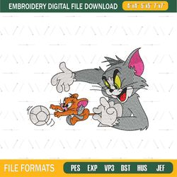 Tom and Jerry Football Embroidery