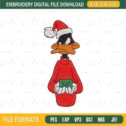 Daffy Duck Merry Christmas Embroidery