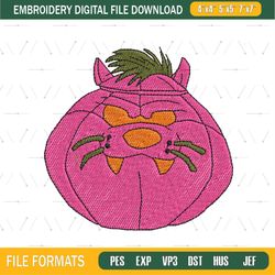 Pumpkin Head Tasmanian Devil Embroidery
