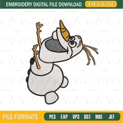 Sliding Snowman Olaf Embroidery