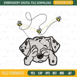 Dalmatian Puppy Be Ware Of Bee Embroidery