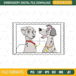 Dalmatian Couple Pongo & Perdita Stamp Embroidery