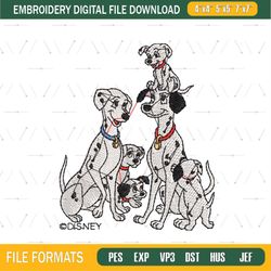 Pongo Perdita and Puppies Dalmatian Embroidery