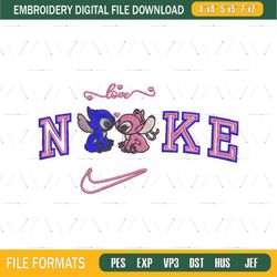 Nike stitch couple embroidery design Png