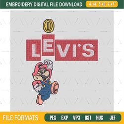 Levi s Mario Embroidery design, Levi s Mario Embroidery, cartoon design