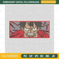 Monkey D Luffy Embroidery Design File, One Piece Anime Embroidery Design, Machine embroidery pattern Pes Dst format,