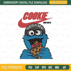 Cookie Monster X Nike Embroidery Design