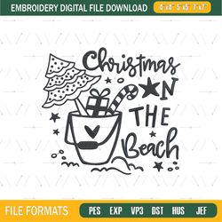 Christmas On The Beach Embroidery Design File