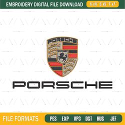 Porsche Car Logo Embroidery Design