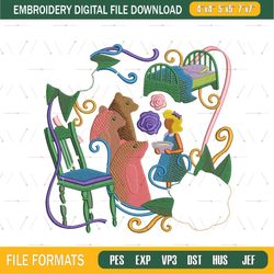 Friends Alice In Wonderland Embroidery Png
