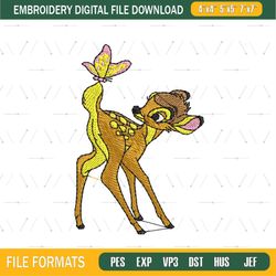 Little Deer Faline Embroidery Png