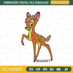 Cute Little Deer Bambi Embroidery Png