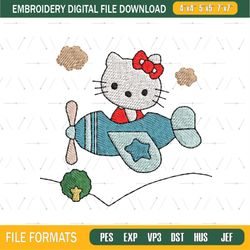 Hello Kitty Fly The Skies Embroidery png