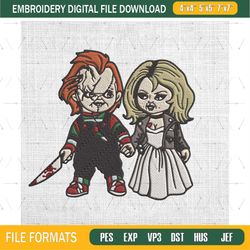 Chucky And Tiffany Embroidery Design File