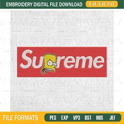 Supreme Bart Simpson Embroidery Design