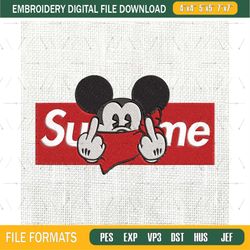 Supreme x Mickey Mouse Embroidery Machine