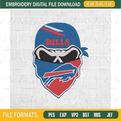 Skull Buffalo Bills Embroidery Design