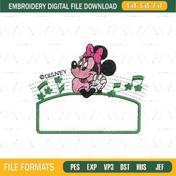 Minnie Mouse Music Embroidery Png