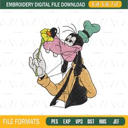 Goofy Flower Embroidery Design Png