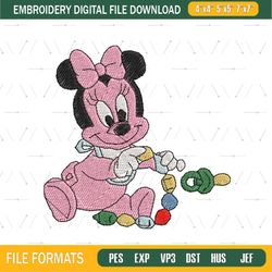 Pink Minnie Mouse Embroidery Design Png