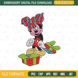 Mickey Mouse Unboxing Christmas Gift Embroidery