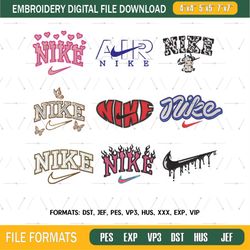 Nike embroidery design file, Swoosh nike embroidery design pes, Nike Embroidery Bundle