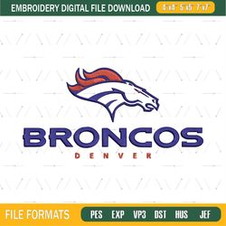 Denver Broncos Embroidery Designs, NCAA Logo Embroidery Files, Machine Embroidery Pattern, Digital Download