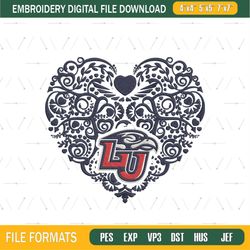 Liberty University Heart Embroidery Design
