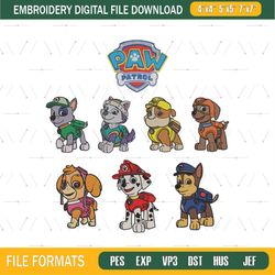 8 paw patrol embroidery design, Anime embroidery, Embroidered shirt, Anime shirt, Anime design, digital download