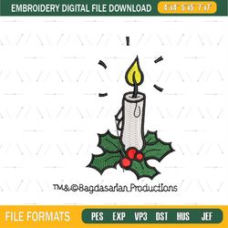 Chipmunks Christmas Candle Embroidery Png