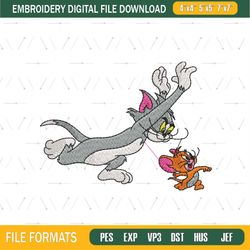Tom Chasing Jerry Mouse Embroidery
