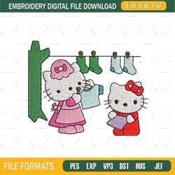 Hello Kitty Helping Mama Embroidery png