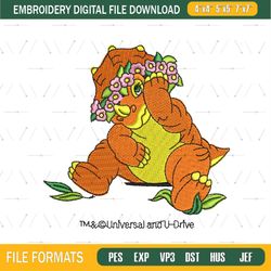 Flower Wreath Cera The Dinosaur Embroidery png