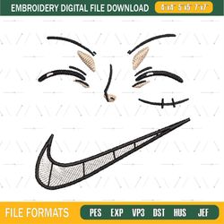 Swoosh Face Embroidery Design Png