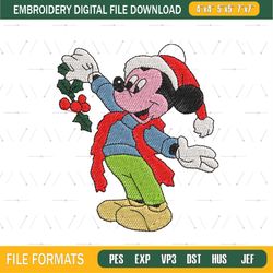 Christmas Santa Hat Mickey Mouse Embroidery