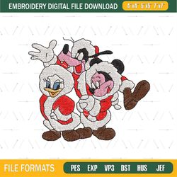 Santa Claus Mickey Mouse Friends Embroidery