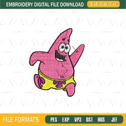 Funny Patrick Star Running Embroidery