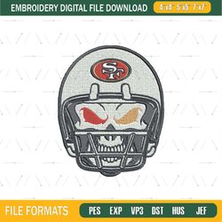 Skull Helmet San Francisco 49ers embroidery design, 49ers embroidery Png