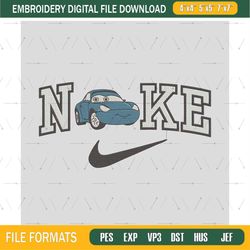 Nike Sally Carrera Embroidery Design File Cars Anime Embroidery Design