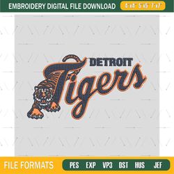 Detroit Tigers With Tiger Letter Logo Embroidery Designs, Detroit Tigers Machine