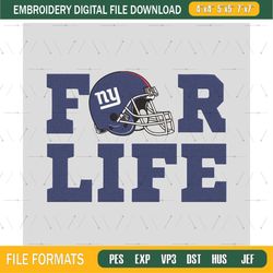 New York Giants For Life embroidery design, New York Giants embroidery