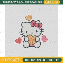 Concha Hello Kitty Embroidery Design, Hello Kitty cartoon Embroidery, Embroidery File, Cartoon svg,