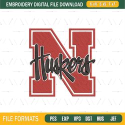 Nebraska Cornhuskers Embroidery File, NCAA Teams Embroidery Designs, Machine Embroidery Design File