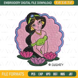 Lotus Princess Jasmine Embroidery Png