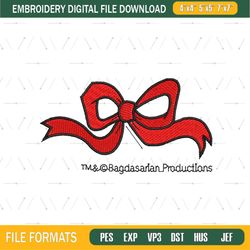 Chipmunks Christmas Ribbon Bows Embroidery Png