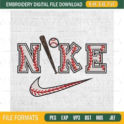 Baseball X Nike Embroidery Design