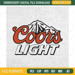 Coors Light Beer Logo Embroidery Design File